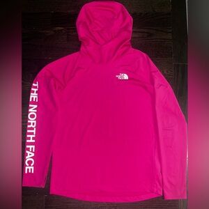 The North Face UPF 50 Pink Hoodie Youth size L (Ladies XS) Athletic Sun Top